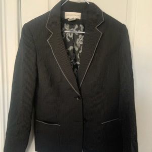 Jones New York Suit Pinstripe Suit Jacket With Lining And Lapel Trim Size 8